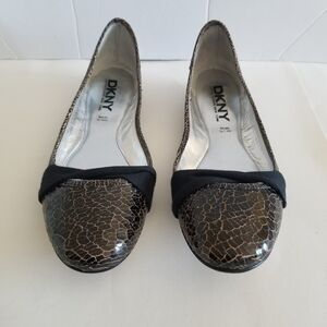 DKNY Leather Ballet Flats, Black, Size 9 (9.5), NWT